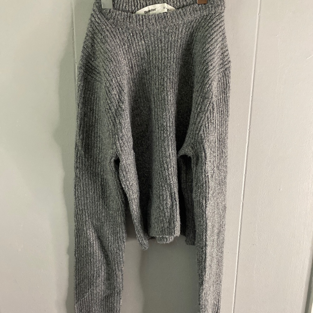 Bluenotes Crewneck Sweater Cropped Ribbed Pattern - Picture 1 of 3